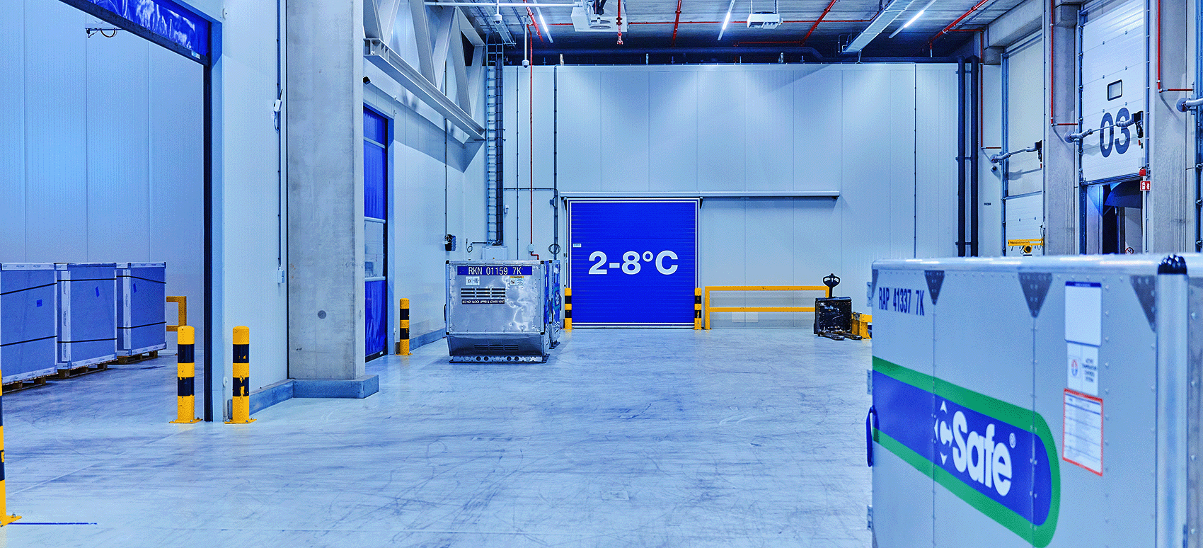 View of a warehouse with medical supplies
