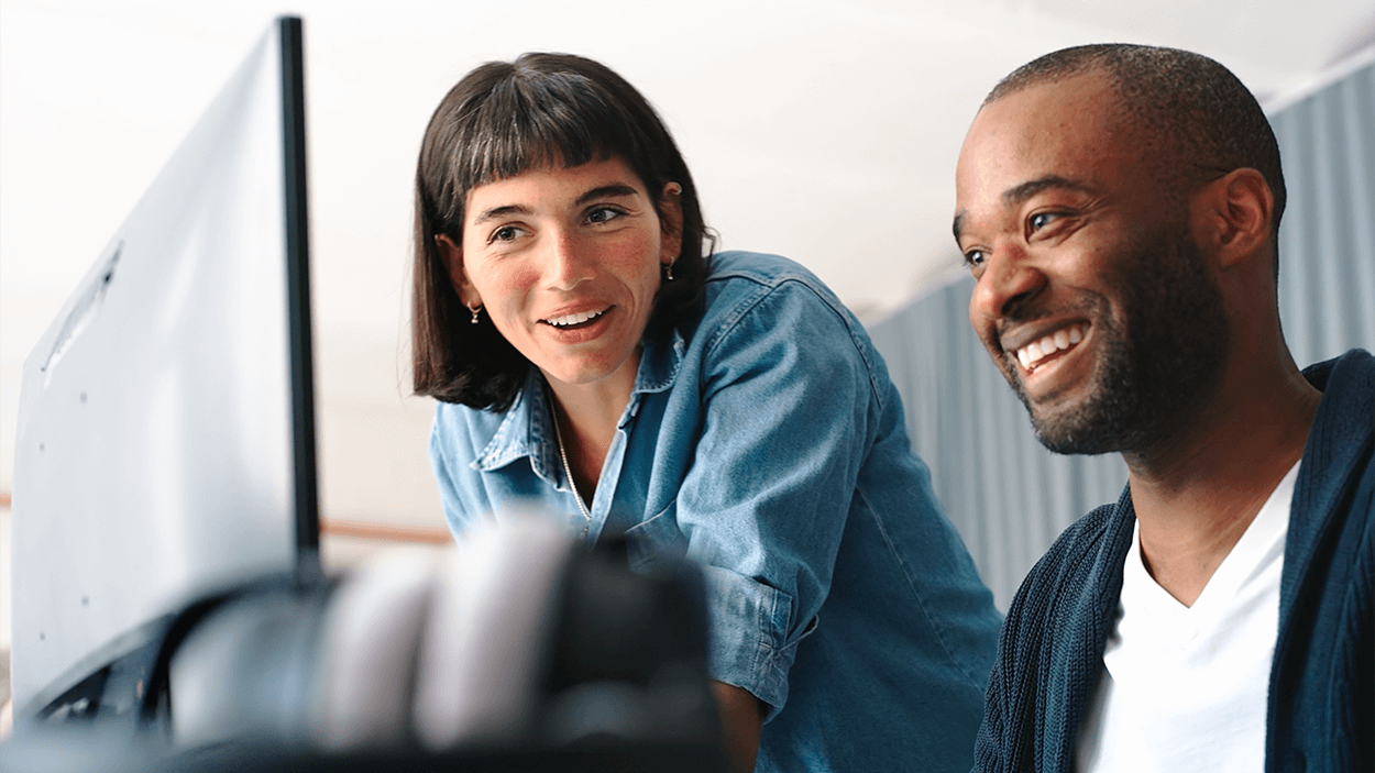 Two colleagues working together